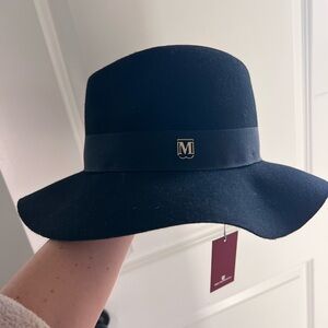 Bruno Magli Black Wool Hat with Branded Interior Label
